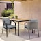Armen Living Aileen Outdoor Patio Dining Chairs in Aluminum and Wicker with Gray Cushions, PK2 840254333208 - alternate 7